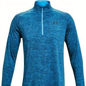Under Armour UA Tech 2.0 1/2 Zip Pullover Mens M Petrol Blue Loose Fit